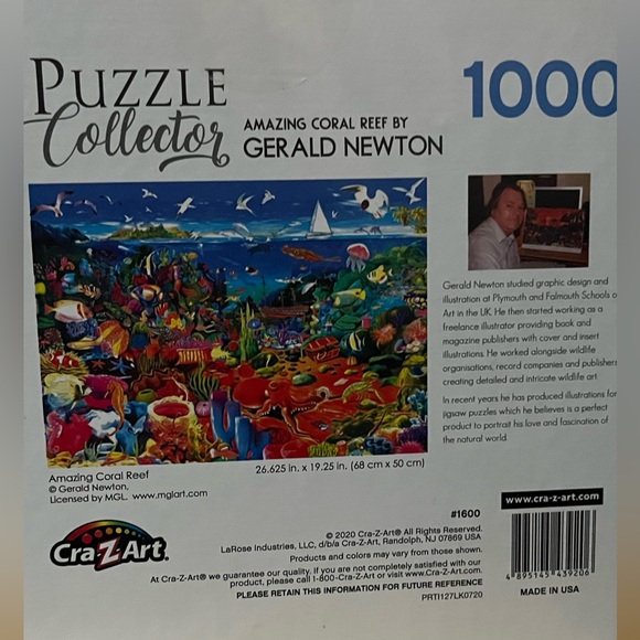 New in box- Puzzle Collector “Amazing Coral Reef” by Gerald Newton, 1000 pieces - Picture 2 of 3